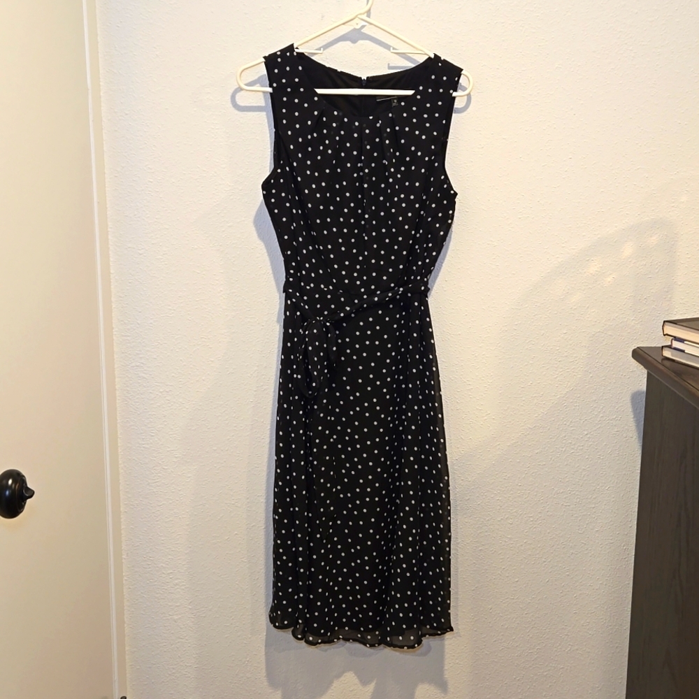 Chetta B Polka Dot Dress Size 10 Black White